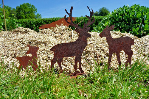 Gartendeko rehfamilie reh - rehfamilie, kitz