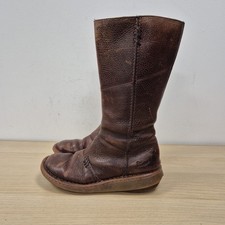 Dr. Martens Vintage 3a63 halbhohe Grizzlyleder-Stiefel braun klobig Keilabsatz UK 6