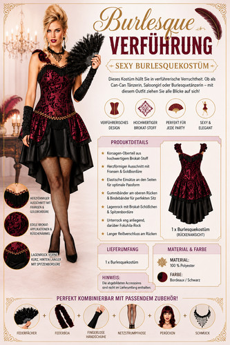 Burlesque kostüm damen 42 - damen,