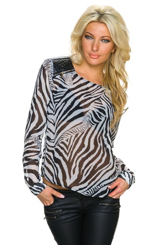 Damen zebra bluse durchsichtig - damen,