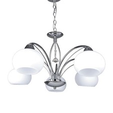 Weiß Chrom Klassisch Leuchter Kronleuchter 5x60W/E27 66x55 [cm]