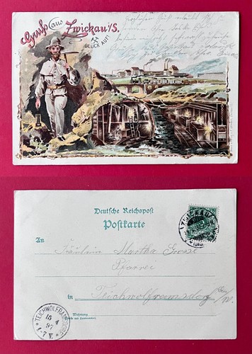Bergbau litho zwickau - ak,