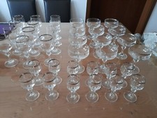 Konvolut Gläser mit Platinrand - 3 x 12 Stück