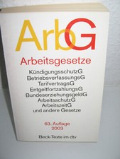 ARBG- ARBEITSGESETZE- BECK- TEXTE- DTV- ISBN: 9783423050063