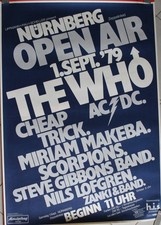 Nürnberg, Open Air, The Who, AC/DC, Poster, Plakat, Konzert, Concert, 1979