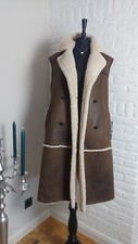 ❗️ Stylische BERSHKA Weste lang Teddyfell S 36 Taschen braun