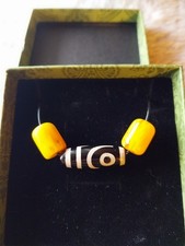  2 Augen Dzi Stein Amulett