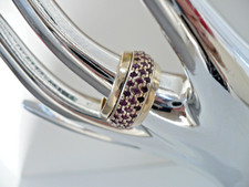Drehring * Silberring 925 * vergoldet * mit Rubinen * drehbar * Gr. 16