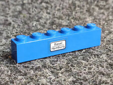 Lego 1 x 3009pb100 Stein 1 x 6 blau mit Aufkleber BASEL - HAMBURG Set 7715