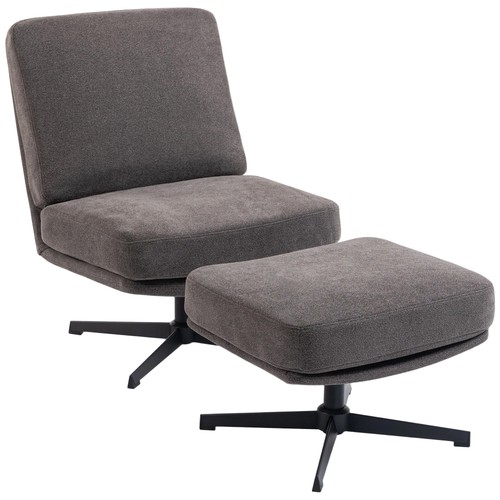 Sessel mit hocker - mit, drehbar