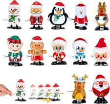 POPOYU 12 Stück Weihnachts Aufziehspielzeug Set,Uhrwerk Lauf Spring Spielzeug