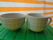 Arzberg Retsch Müslischale Jumbotasse Tasse Schale Mint Weiss Hahnentrittmuster