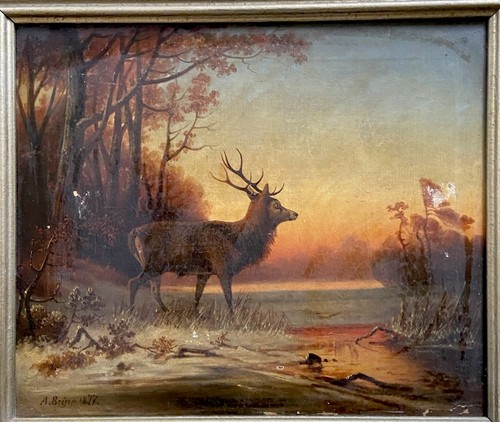 Antikes jagdliches gemälde - jagdliches,