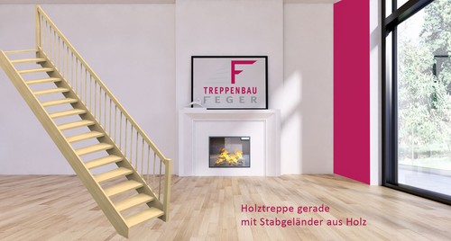 Massivholztreppe gerade - massivholztreppe,,