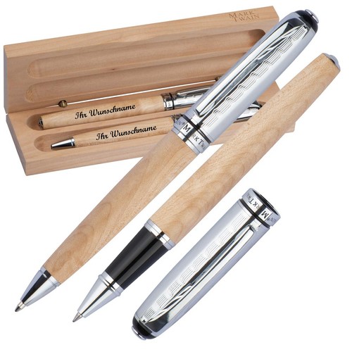 Mark twain schreibset aus holz - mark,