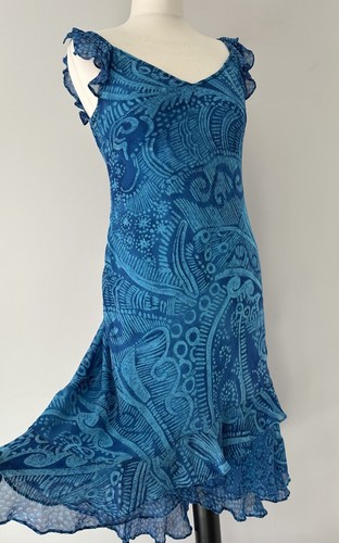 Phool blau batik - blau, swirl