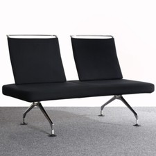 Vitra Area Zweisitzer Sofa, Lounge, Textilbezug schwarz, Chrom Gestell, gebrauch