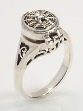 Giftring Ring Spinne mit Fach, Dose, Box, Geheimfach 925 Sterlingsilber; K59 50