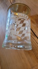 Bier -Glaskrug mit Deckel aus Zinn 95% mit Bayrischem Motiv.
