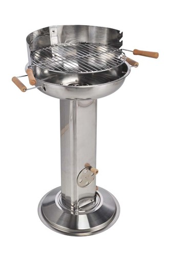 Säulengrill aus edelstahl - aus,