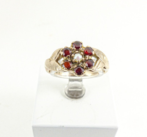 Cluster ring gold granat - kt,