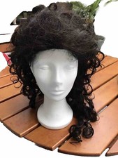 Perücke Haarteil Revlon Locken lockig Karneval Bauchtanz Gothic Braun m. Kamm