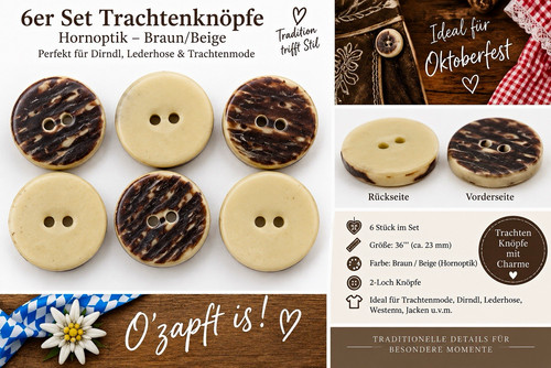 6er set trachtenknöpfe - 6er,