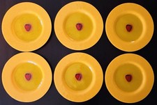 Platzteller, Dekorationsteller, Glas, Set 6 Stück, 34 cm, Farbe Gelb, Gebraucht