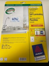 9 Stück  AVERY Zweckform L7087 laminierte Aufkleber selbstklebend bedruckbar A4