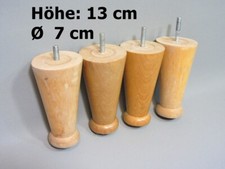 4 von 8 Konisch Beine Möbelbeine Bettfüße Möbelfüße Tischbeine Holzfüße H 13 cm