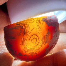 Achat Amulett Weiß Patina Mit