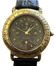 JUNGHANS Astro Chron ~ Herren Vintage Armbanduhr (37mm/Quarz) Werk läuft