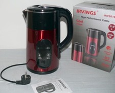 Irvings IKTE01SS XXL Tee Wasserkocher Kabellos 2L 360° 2000W Cool Touch Rot