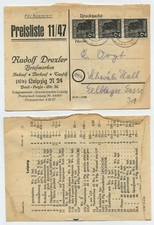 54898 - Faltbrief-Vorderseite - Leipzig 7.1.1948 - Briefmarken-Preisliste