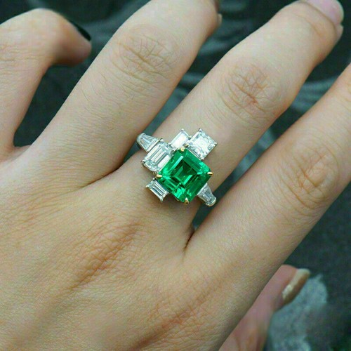 Karat grün asscher - 3, diamant