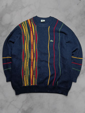 Vintage Lacoste Strickpullover Größe XXL Herren Wollpullover Marineblau Lacoste