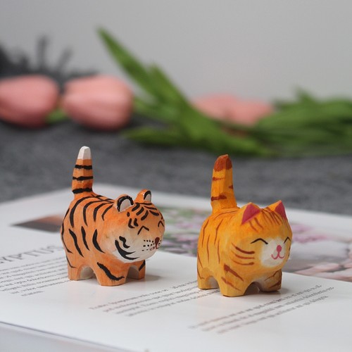 Tiger holzfigur handgeschnitzt - tiger,