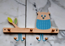 HABA® Garderobe aus Birkenholz Wandhaken Kleiderhaken Aufbewahrung süße Eule