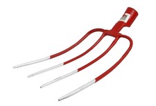 Heugabel 4-Zinken Grau-Rot