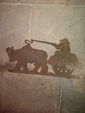 Gusseisen relief ochsenkarren - gusseisen,
