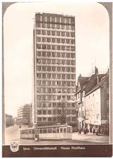 AK DDR Jena Neues Hochhaus Straßenbahn belebt 1966