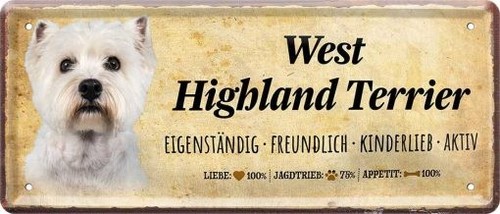 Tin sign 28cm 12cm - tin, dog