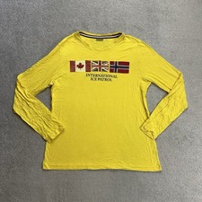 NAPAPIJRI Herren T Shirt Langarm Gr XL Outdoor Sport Logo Classic 29912 Gelb