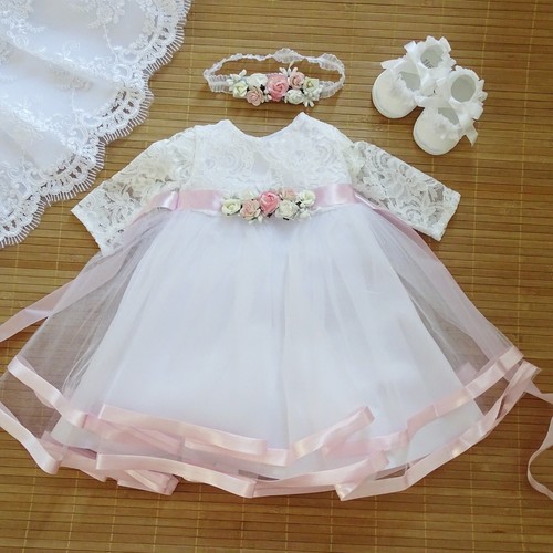 Taufkleid stirnband schuhe - taufkleid, +stirnband+schuhe