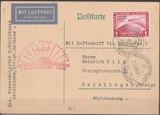 Deutsches Reich MiNr. 456 Zeppelin Postkarte Polarfahrt 1 Mark