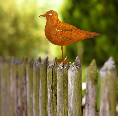 Möwe gartenstecker edelrost - möwe,