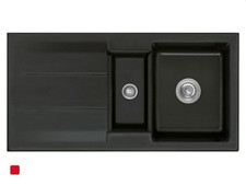 Systemceram Genea 100 Nigra Keramikspüle Excenterbetätigung inkl. Hahnlöcher