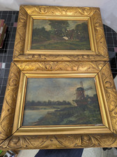 2 x Ölgemälde See Fluss