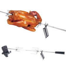 Profi BBQ Grillspieß mit Edelstahl Motor Drehspieß Gasgrill Garten BBQ  80cm