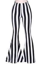 Killstar Gothic Goth Punk Steampunk Schlaghose Hose - Inferno Room Gestreift